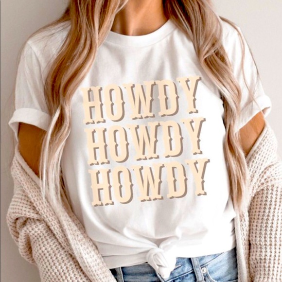 Howdy soft white tee - Picture 1 of 1